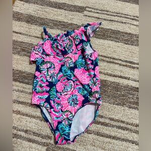 Lilly Pulitzer Pink and Blue Kids One Piece Swimsuit